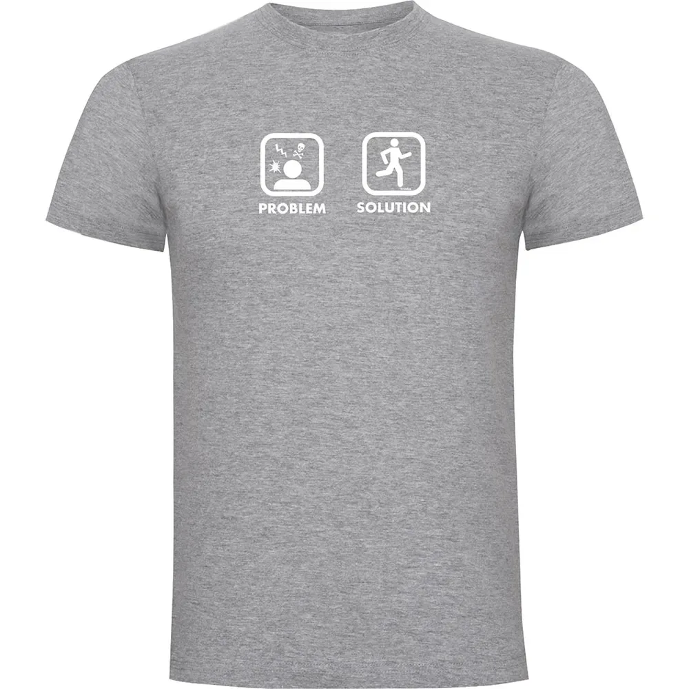 Maglietta A Maniche Corte Problem Solution Run Heather Grey XL - Kruskis - FashionsVida