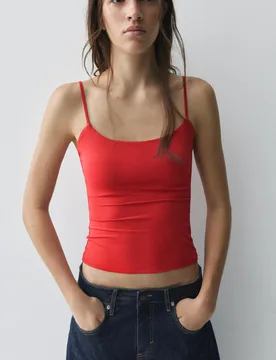 Basic Top With Adjustable Straps (Size: ) - Pull&bear - FashionsVida