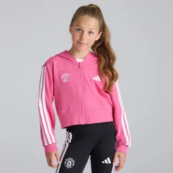 Manchester United x Kids Essentials 3-Stripes Full-Zip Hoodie Pink 13-14Y