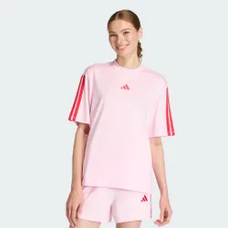 T-shirt Essentials 3-Stripes Boyfriend S Clear Pink / Pure Ruby