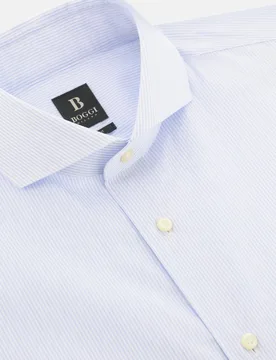 Camisa de rayas de algodón slim fit - Boggi Milano - FashionsVida