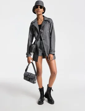 Gabardina corta de mujer con estampado del logotipos - MICHAEL Michael Kors - FashionsVida