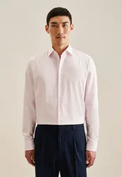 Shaped Business Hemd Gestreift Rosa/Pink 45