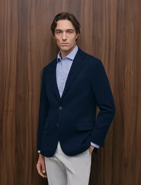 Chaqueta de hombre sport punto pique fit slim - Emidio Tucci - FashionsVida