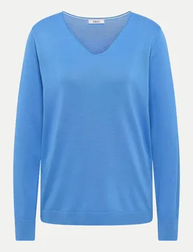 Cecil Basic Strickpullover Blau M - CECIL - FashionsVida