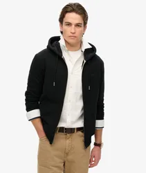 Superdry Herren Essential Logo Zip-hoodie mit Angerauter Innenseite Schwarz - Größe: L