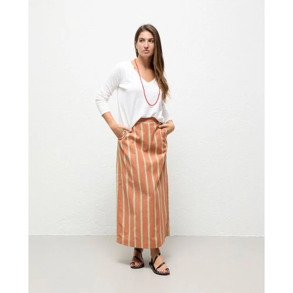 Falda de mujer nicoletta coral rayas - El Ganso - FashionsVida
