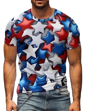 Retro Design Men's 3D Printed Short-Sleeve T-Shirt - Crew Neck Printed Top - Aliexpress - FashionsVida