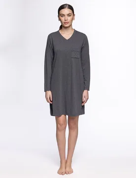 Camisón de mujer largo de algodón elástico - Punto Blanco - FashionsVida