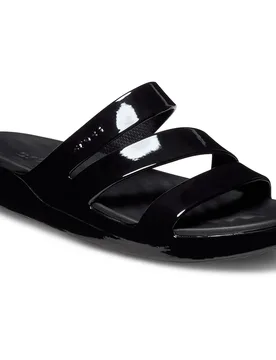 Claquettes Getaway Patent Strappy Black EU 41-42 - Crocs - FashionsVida