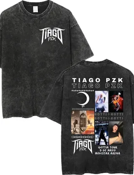 Vintage Washed Rapper Tiago PZK Album Merch T Shirt Fashion Trend Hip Hop Short Sleeve T-shirt Men Women Casual Loose T-shirts - Aliexpress - FashionsVida