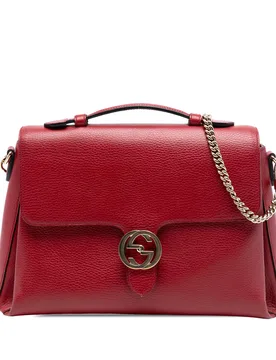 Medium Dollar Calf Interlocking G Satchel - Gucci - FashionsVida