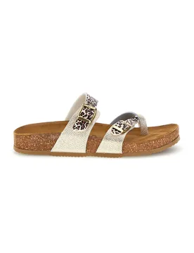 Ciabatte oro stampa animalier 335A312SR 37 - PITTARELLO TIERRA - FashionsVida