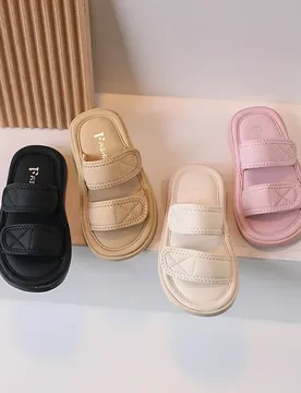 Unisex Children Slippers Beach Soft Pu Leather Leisure Kids Sliders Summer 26-36 Four Colors Plain Style Slip-on Boys Girls Shoe - Aliexpress - FashionsVida