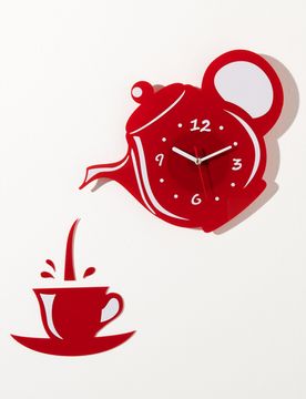 Pagen Wanduhr "Kaffeklatsch" rot
