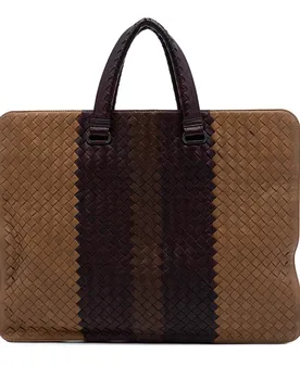 Nappa Intrecciato Club Fume Briefcase - Bottega Veneta - FashionsVida