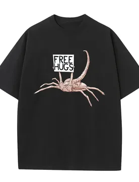 Funny Free Hugs Facehugger Aliens Graphic T-shirt Men Women Casual Cotton T-shirts Men's Vintage Oversized Short Sleeve T Shirts - Aliexpress - FashionsVida