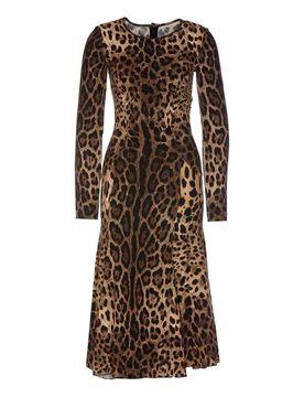Abito lungo con stampa animalier