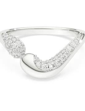 Anello aperto Classica, Taglio Round, Bianco, Argento sterling 50 - Swarovski - FashionsVida