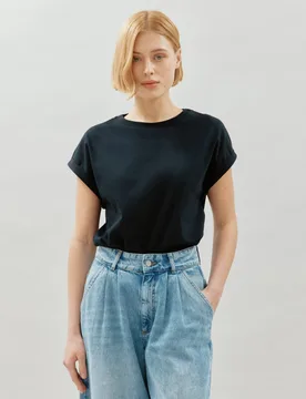 Pure Cotton T-Shirt Black female - Albaray - FashionsVida