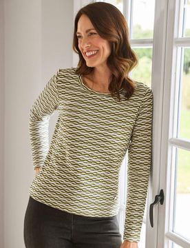 Shirt Wabenstruktur Viskosemix - Avokado - female - Size: 42