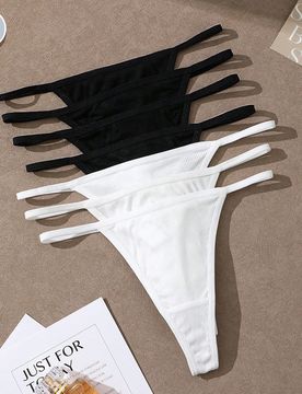 Piezas/paquete Tangas sexys, bragas tipo G de cintura baja acanaladas sin costuras para mujeres, ropa interior tipo G invisible y cómoda, calzoncillo