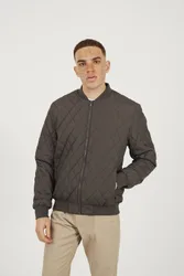 Diamond Quilted Mens Bomber Jacket - - Size: M
