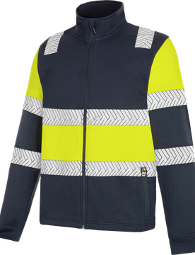WÜRTH MODYF Sweat zippé haute visibilité FLUO ONE jaune/marine Bleu marine XL