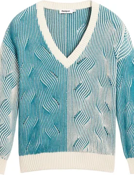 Jersey de mujer punto bicolor - Desigual - FashionsVida