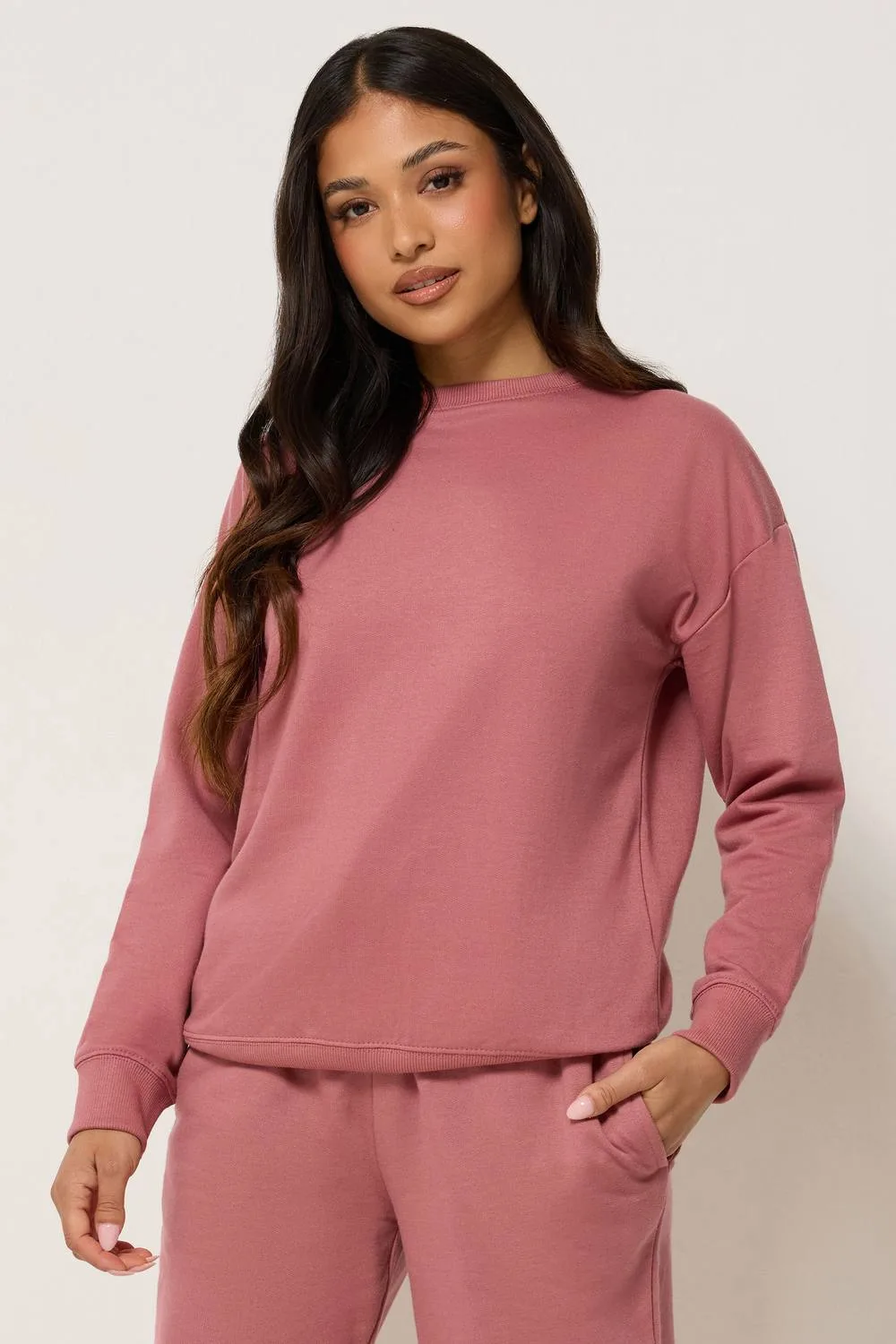 Petite Crew Neck Sweatshirt - Pink - Size: 18 - PixieGirl - FashionsVida