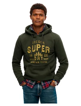Sweat à Capuche Work Shop Surplus Goods Olive Green M - Superdry - FashionsVida
