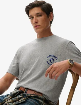 Superdry Herren The Merchant Store T-shirt mit Grafik Grey - Größe: M - 39.99 - FashionsVida