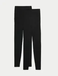 Maternity 2 Pack Over Bump Leggings Black female