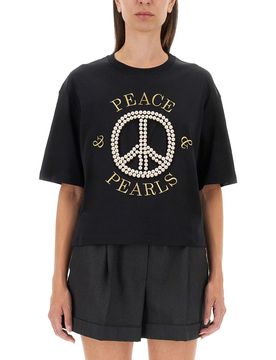Cropped T-shirt Laurel Crown Logo