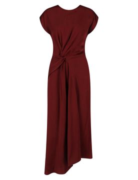 Satin-Blend Midi Dress