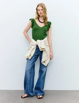 Top de mujer sin mangas con volantes y fornituras - Tintoretto - FashionsVida