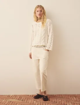 Pantalón slouchy bordado de mujer - Southern Cotton - FashionsVida