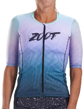 Maglia Da Triathlon A Maniche Corte Ltd Aero Red / Orange - Zoot - FashionsVida
