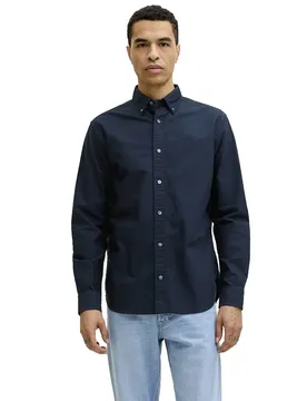 Camicia A Maniche Lunghe Eharvey Oxford Sky Captain / Regular Fit M