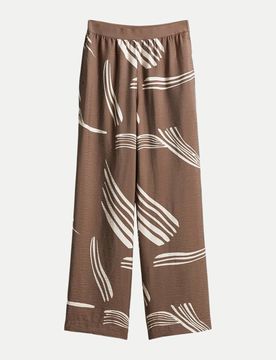 Wide-Leg Hose mit Blütenprint Cevil Braun 36