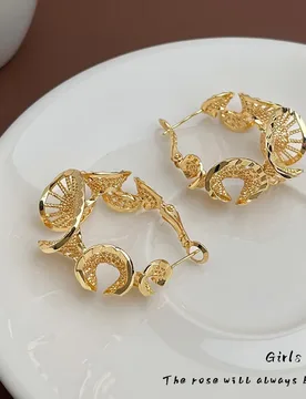 Oversized Lace Hollow Hoop Earrings Geometric Design Cross-border Best Seller Fashion Exaggerated Luxury Ear Jewelry Accessories - Aliexpress - FashionsVida
