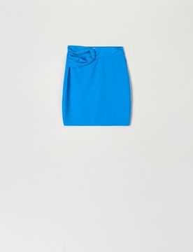 Minigonna con allacciatura - azzurro