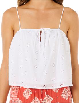 Oasis broderie top camiseta tirantes mujer Blanco (L)