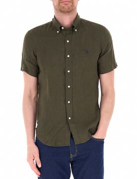 Camicia in lino POLO VERDE OLIVA S