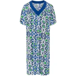 Vestido de playa de manga corta estampado