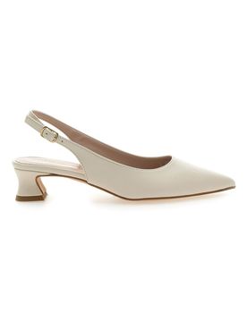 Décolleté Slingback Panna a Punta con Tacco Basso 3614 38