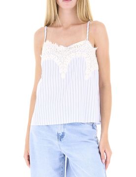 Top con pizzo AZZURRO CHIARO M