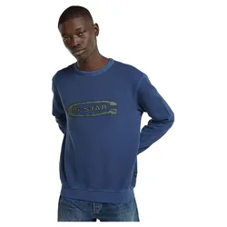Sweat-shirt Destroyed G Logo Washed Imperial Blue Gd XL Homme