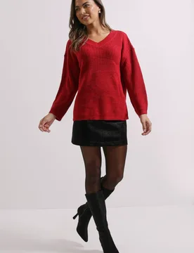 V Neck Jumper - Cherry - Size: S - Dorothy perkins - FashionsVida