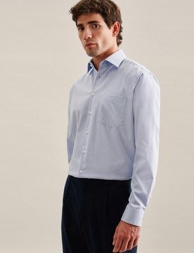 Comfort Business Hemd Uni Blau 49